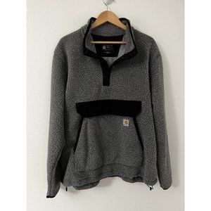 Carhartt Gray and Black Fleece Pullover Jacket